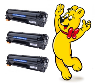 3x HP CF283A - 83A - kompatibilní toner + HARIBO 320g
